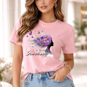 Bloom Fearlessly Pink Tee